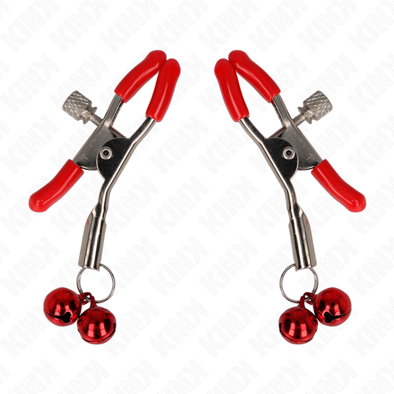 KINK Rote Doppelglocke Nippelklemme 6 cm – Verstellbare Brustklammer | Secret Pulse für sinnliche und diskrete Momente