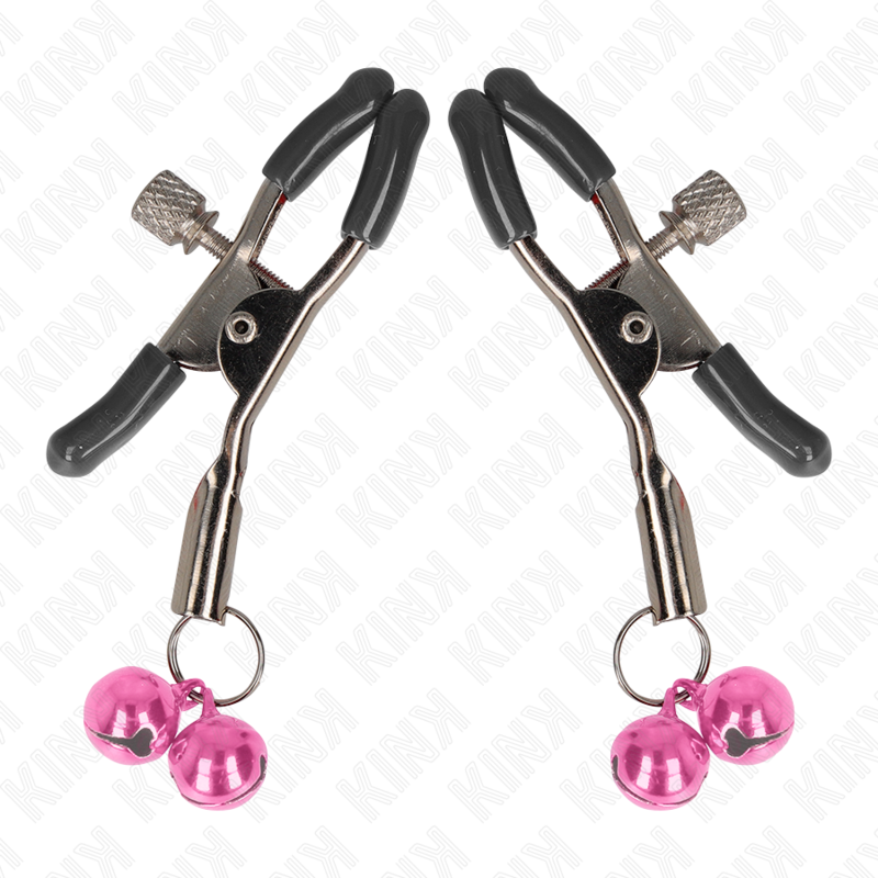 KINK Doppelglöckchen-Nippelklemme Rosa 6 cm – Verstellbare Brustklammer | Secret Pulse Produktansicht und Details