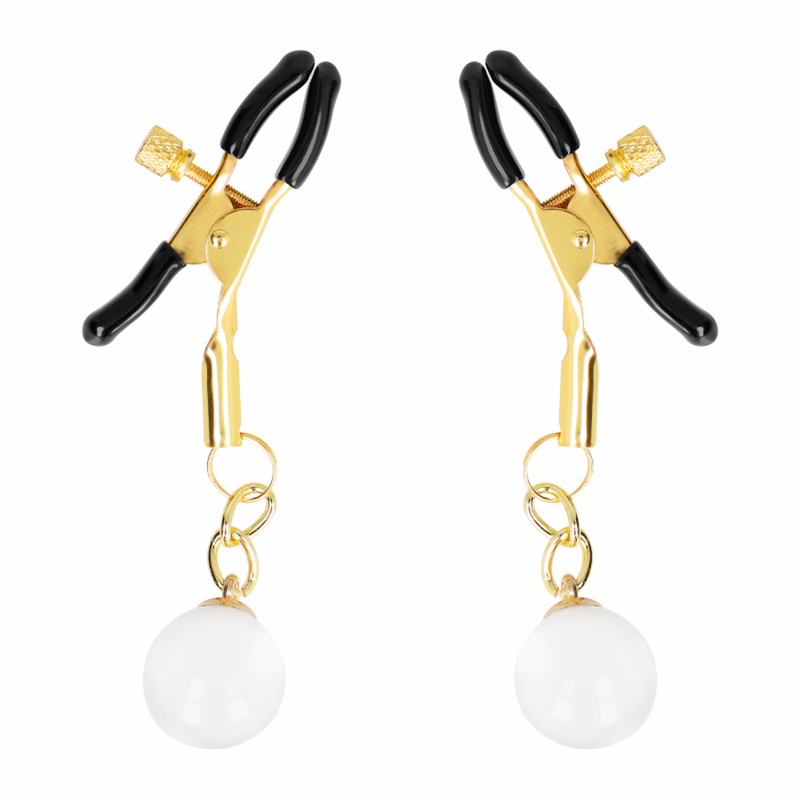 KINK Glasperlen-Nippelklemmen Gold 6 cm – Verstellbare Nippelklammern | Secret Pulse für sinnliche und diskrete Momente