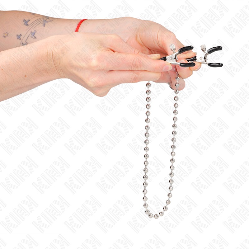 KINK Perlenkette Nippelklemmen 30 cm – Verstellbare Brustklemmen | Secret Pulse für sinnliche und diskrete Momente