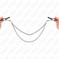 KINK - NIPPELKLEMMEN MIT 2 DICKEN KETTEN SILBER 20/23 CM Nippelklemme diskret online kaufen