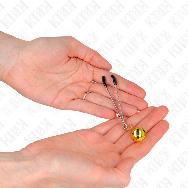 KINK - DÜNNE GLOCKEN-NIPPELKLAMMERN GOLD 7 CM hochwertiges Zubehör