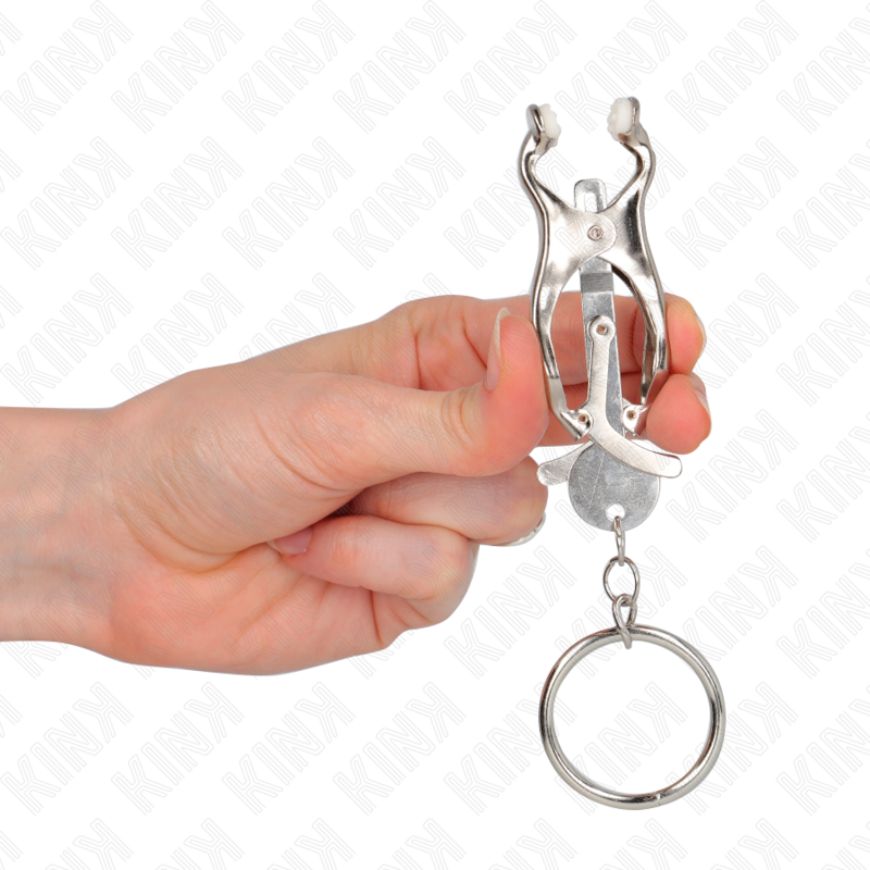 KINK - O-RING JAPANISCHE KLEEBLATT-NIPPELKLAMMERN SILBER Produktansicht und Details