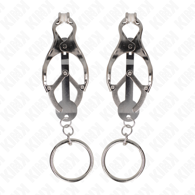 KINK - O-RING JAPANISCHE KLEEBLATT-NIPPELKLAMMERN SILBER bei Secret Pulse im Erotikshop