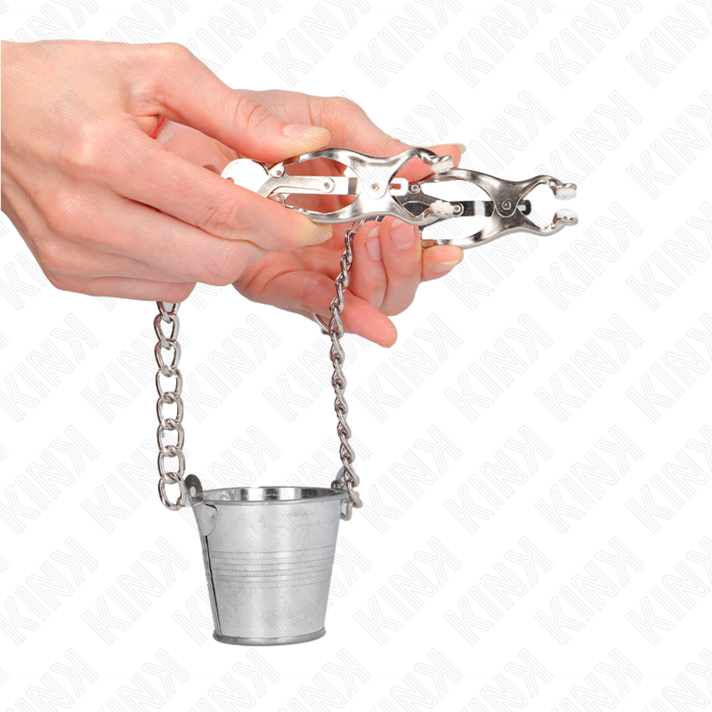 KINK - NIPPELKLEMMEN MIT EIMER SILBER für sinnliche und diskrete Momente