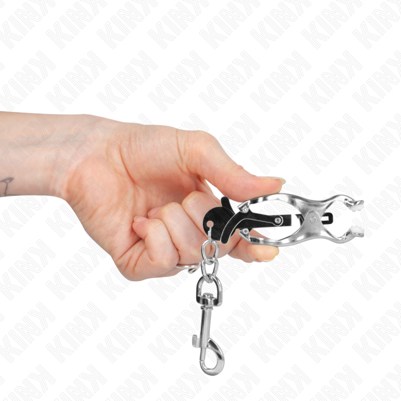 KINK - JAPANISCHE KLEEBLATT-NIPPELKLAMMERN MIT HAKEN SILBER bei Secret Pulse im Erotikshop