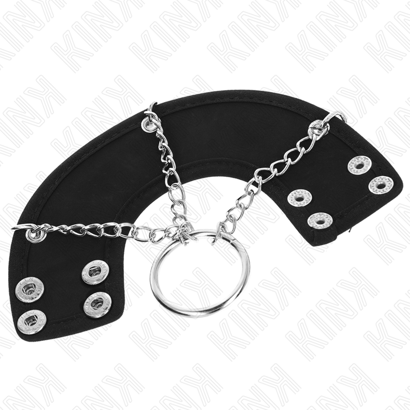 KINK - PENISRING 4 CM KETTE 7 CM METALL MIT LEDERGURTE bei Secret Pulse im Erotikshop