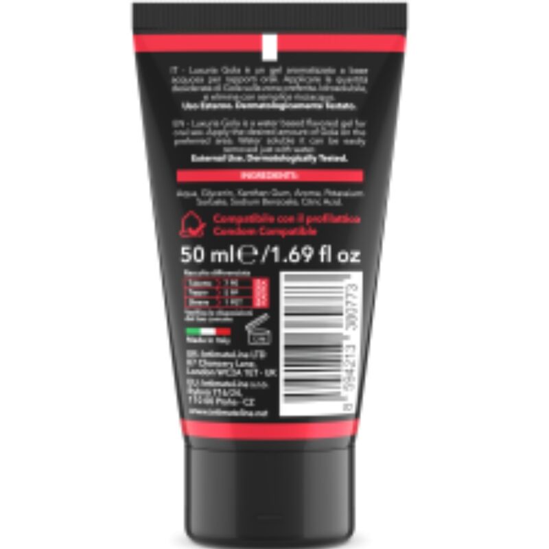 INTIMATELINE Luxuria Oral Gel Erdbeere – Geschmackvolles Gleitgel 50 ml für geschmeidige intime Momente