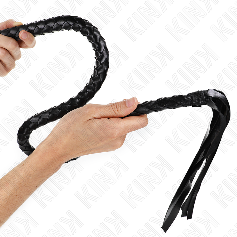 KINK Schlangenpeitsche mit schwarzem Handring 65 cm – Bondage & BDSM | Secret Pulse für sinnliche und diskrete Momente