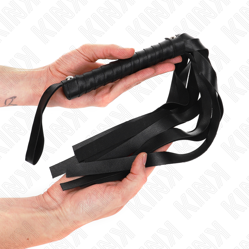 KINK Schwarze Breitschwanzpeitsche 48,5 cm – Bondage & BDSM | Secret Pulse Produktansicht und Details