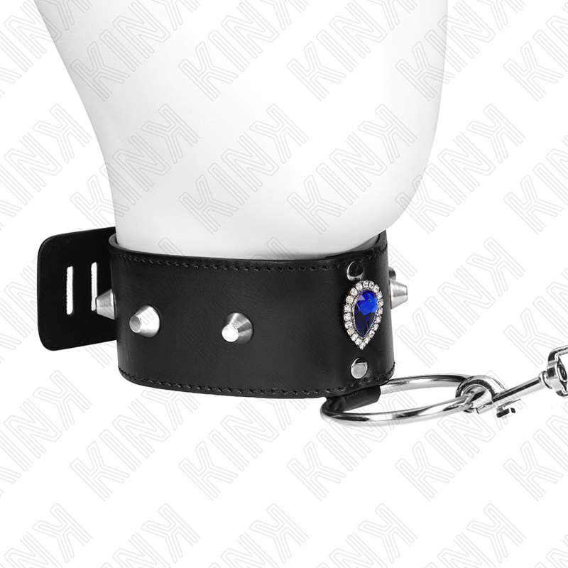 KINK Halskette 65 cm mit Band & blauen Diamanten – Verstellbar 36–43 cm | Secret Pulse Produktansicht und Details