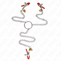 KINK - BELL 3-FACH NIPPEL- UND KLITORISKLEMMEN ROT MIT KETTE 30 CM Nippelklemme diskret online kaufen