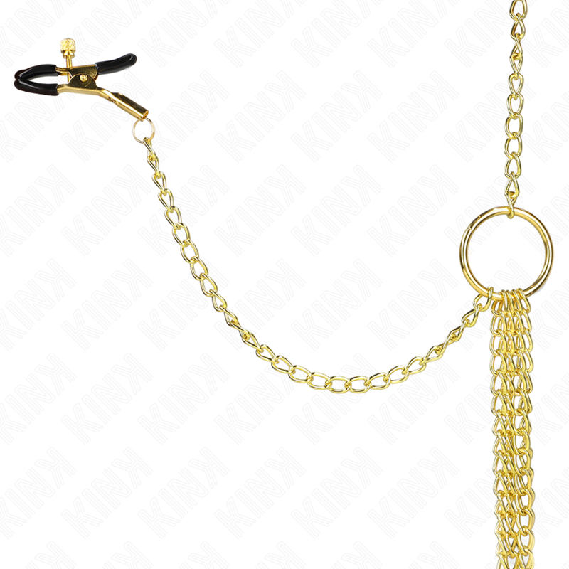 KINK - 4 Nippel- und Kitzlerklammern, verstellbar, Gold Produktansicht und Details
