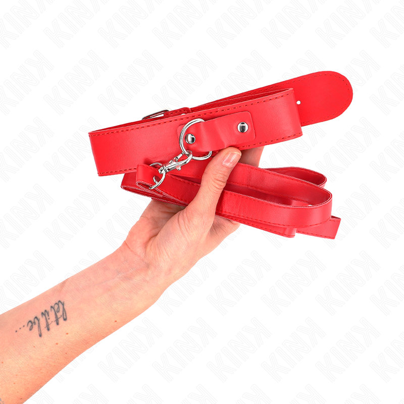 KINK - HALSKETTE MIT GÜRTEL 116 CM ROJO GURT VERSTELLBAR 32-50 CM X 8 CM bei Secret Pulse im Erotikshop