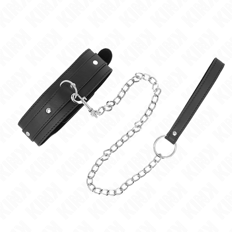 KINK Halskette 1-Ring mit Leine – verstellbar 38–49 cm | 65 cm Band 5 cm Produktansicht und Details