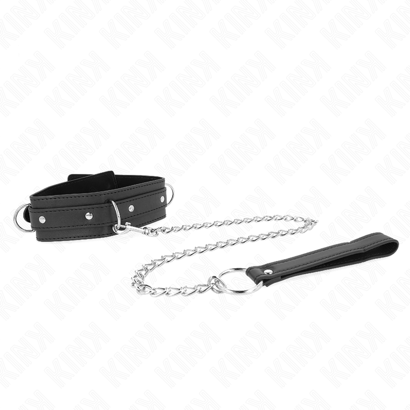 KINK Halskette 3-Ring Modell 1 mit Leine – verstellbar 38–49 cm | 65 cm Band 5 cm Produktansicht und Details