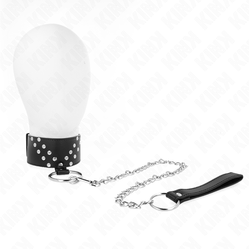 KINK Halskette mit Gürtel & V-Niete – 65 cm, verstellbar 36–43 cm | 5 cm breit BDSM-Zubehör diskret online kaufen