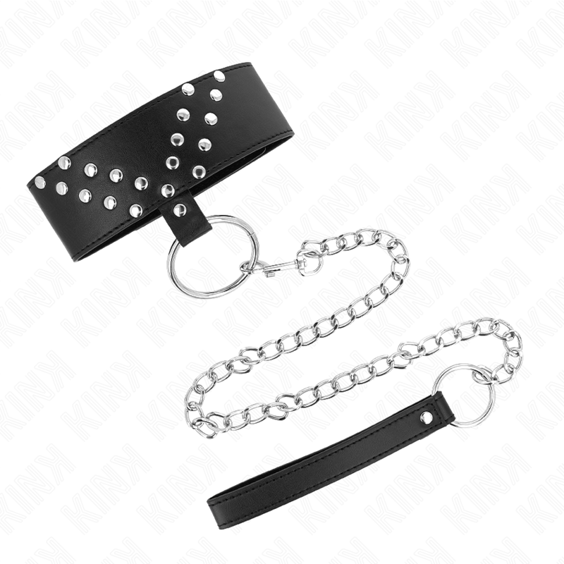 KINK Halskette mit Gürtel & V-Niete – 65 cm, verstellbar 36–43 cm | 5 cm breit bei Secret Pulse im Erotikshop