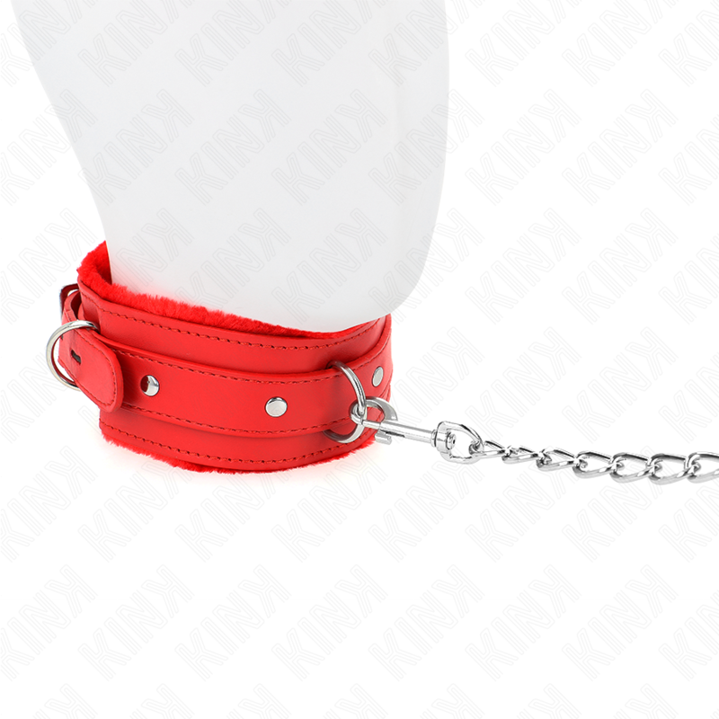 KINK Halsband mit Leine – Rot, verstellbar 36–42 cm | 65 cm Band 5,5 cm – BDSM-Zubehör Bild 9