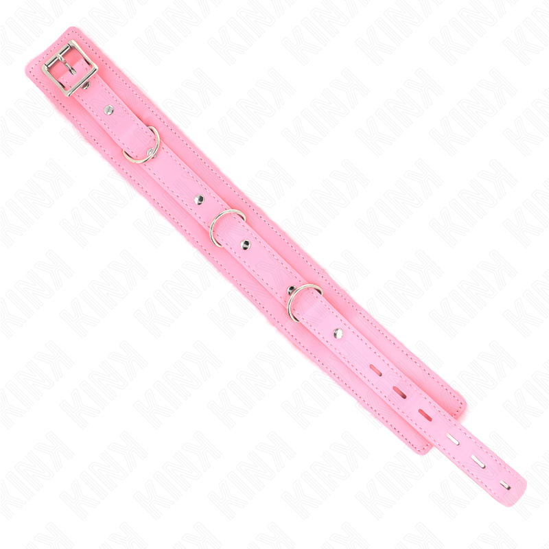 KINK Halsband mit Leine – Rosa, verstellbar 36–42 cm | 65 cm Band 5,5 cm hochwertiges Zubehör