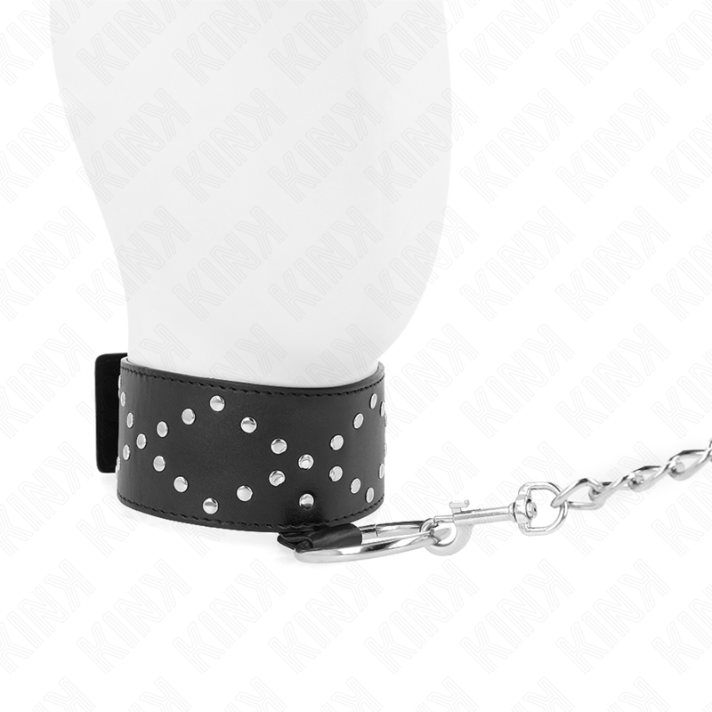 KINK Halskette 65 cm mit Leine & silbernen Nieten Modell 3 – Verstellbar 36–43 cm | Secret Pulse – BDSM-Zubehör Bild 5