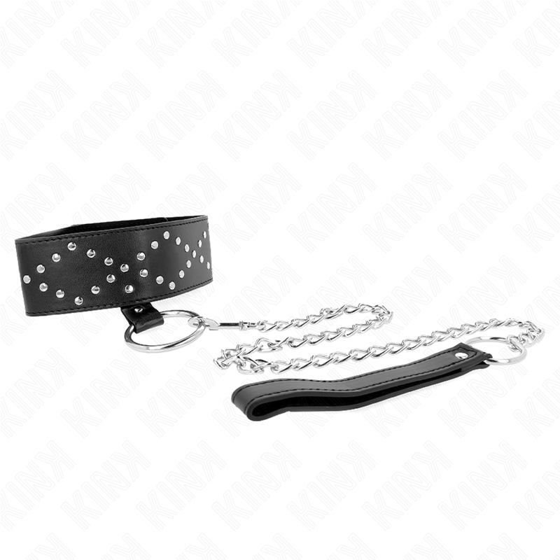 KINK Halskette 65 cm mit Leine & silbernen Nieten Modell 3 – Verstellbar 36–43 cm | Secret Pulse – BDSM-Zubehör Bild 7