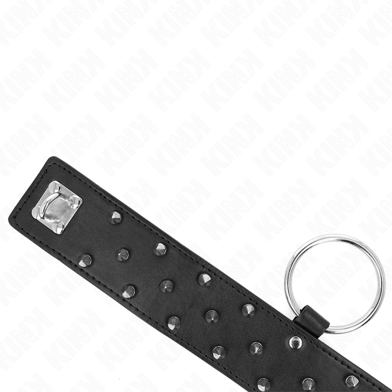 KINK Halskette mit Leine & silbernen Nieten – Modell 5, verstellbar 36–43 cm | 65 cm Band 5 cm Produktansicht und Details