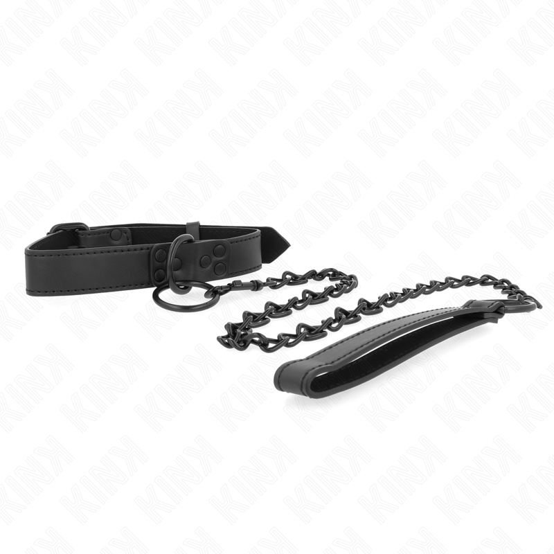 KINK Halsband mit dunkler Leine 65 cm – Verstellbar & Vielseitig | Secret Pulse für sinnliche und diskrete Momente