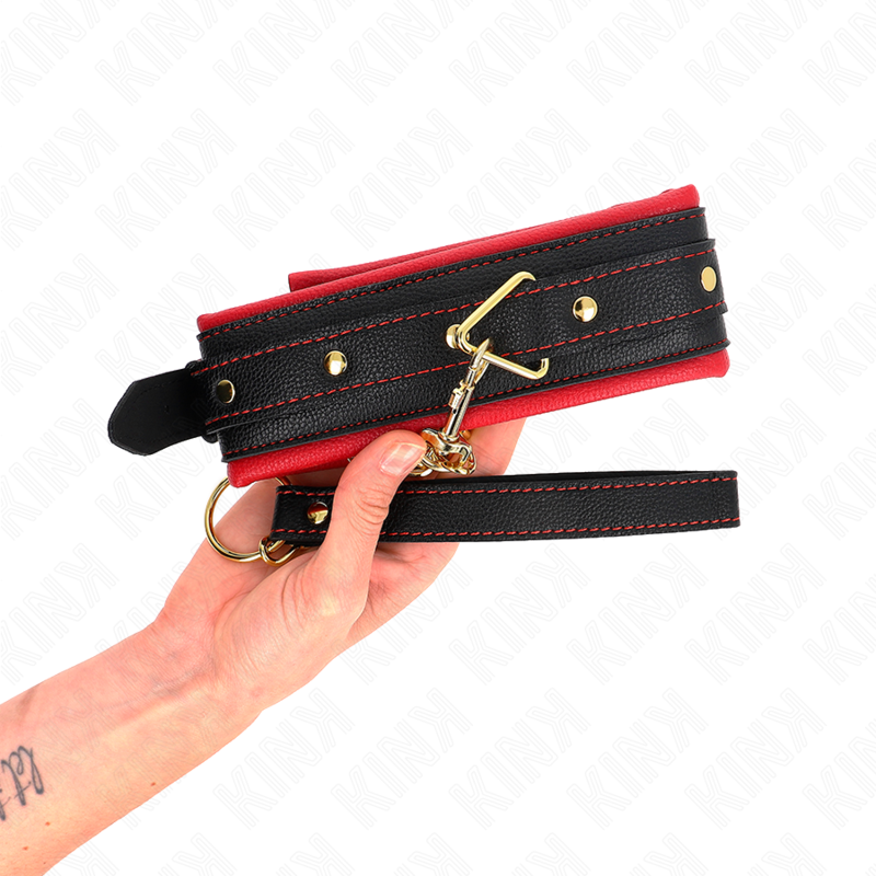 KINK Halsband mit Leine aus Stoff – Verstellbar 33–48 cm | Secret Pulse hochwertiges Zubehör