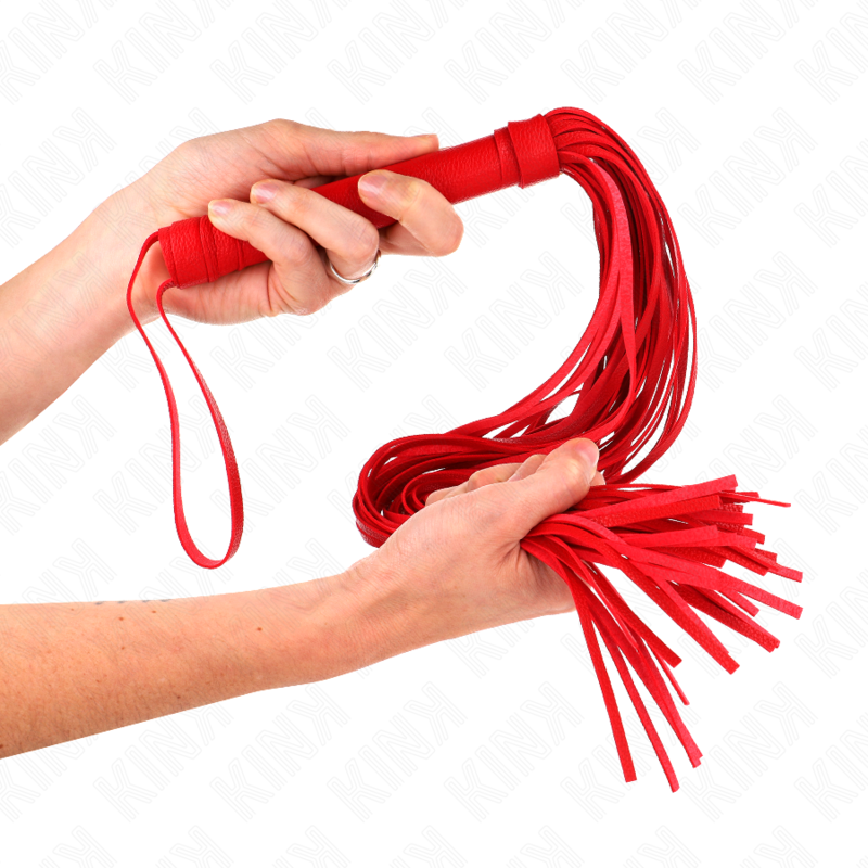 KINK Rote Weich-PVC-Peitsche 70 cm – Bondage & BDSM | Secret Pulse für sinnliche und diskrete Momente