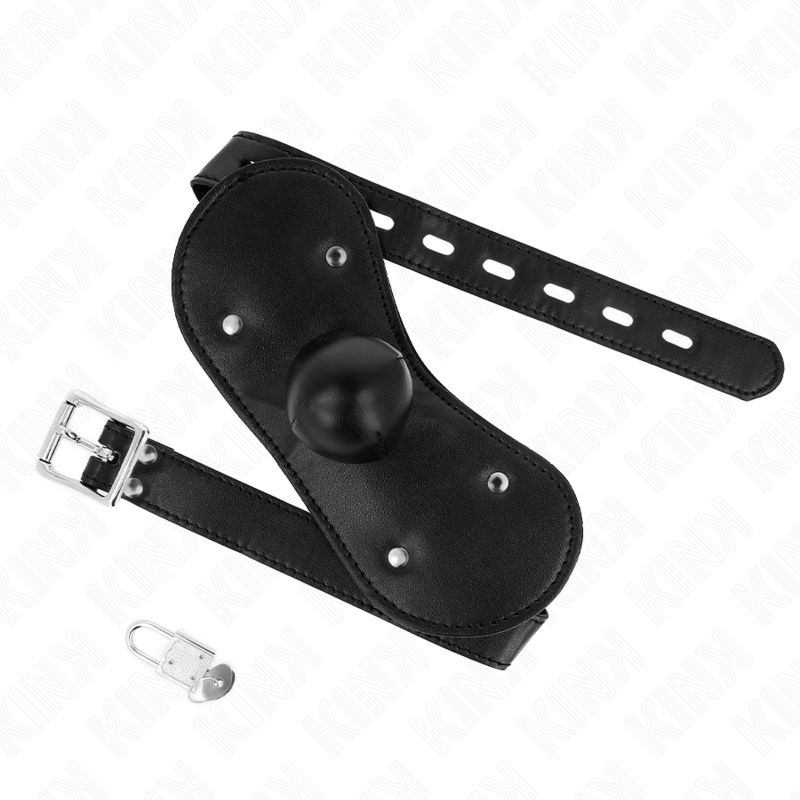 KINK - BALL GAG MUNDMASKE MIT SCHLOSS VERSTELLBAR 42-60 CM bei Secret Pulse im Erotikshop