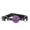 KINK - ATMUNGSAKTIVER BALL 4 CM KNEBEL MIT DOPPELNIET LILA 62,5 x 2,5 CM VERSTELLBAR 42-58 CM Ballknebel diskret online kaufen