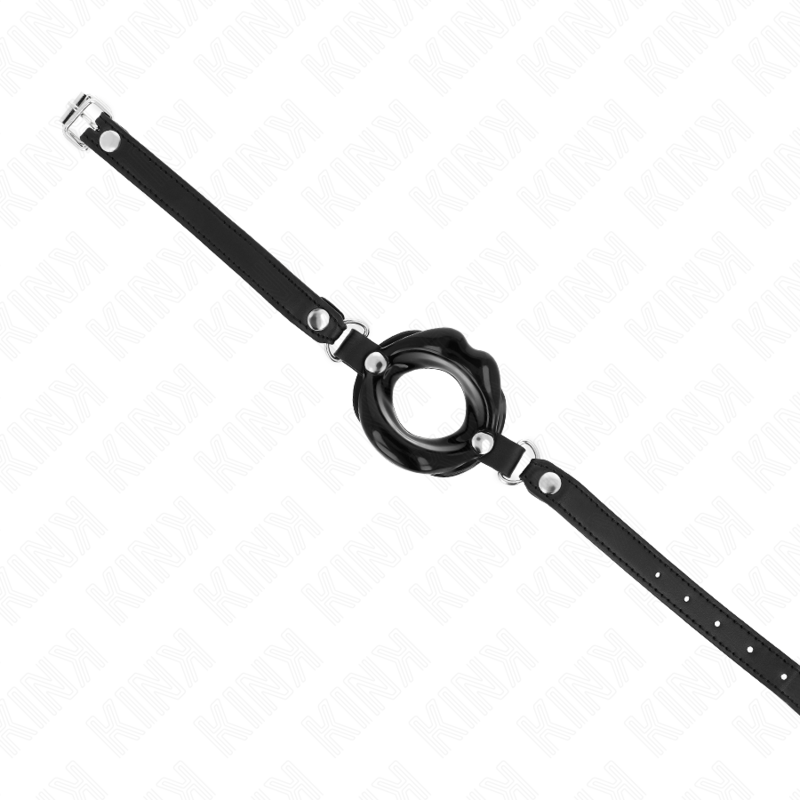 KINK - LIP 8 CM KNEBEL MIT SCHWARZEM KUNSTLEDERBAND 63 x 2 CM VERSTELLBAR 39-58 CM Ballknebel diskret online kaufen