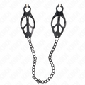 KINK - JAPANISCHE KLEEBLATT-NIPPELKLAMMERN MIT KETTE SCHWARZ 30 CM Nippelklemme diskret online kaufen