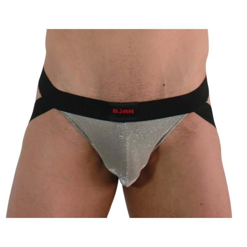 BURN - 001 JOCK GLÄNZEND BEIGE / SCHWARZ L – Erotik-Zubehör Bild 2