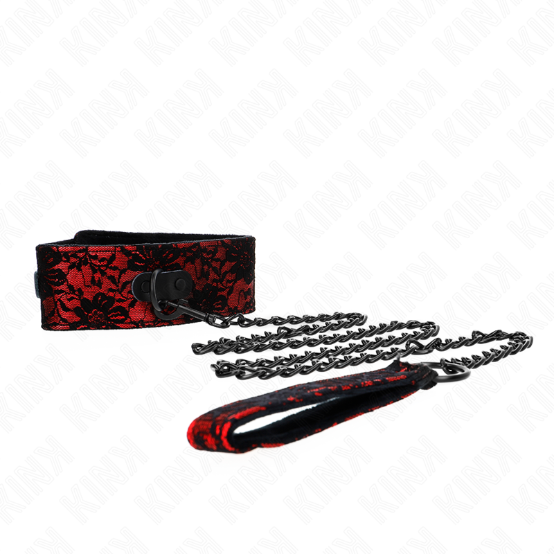 KINK - SPITZENKETTE MIT GÜRTEL MIT ECHTLEDERGÜRTEL 105 CM / 44 X 5,5 CM BDSM-Zubehör diskret online kaufen