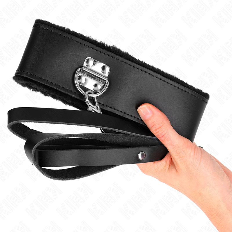KINK Halskette mit Gürtel & schwarzem Lederband – 116 cm, verstellbar 40–48 cm | 6 cm breit bei Secret Pulse im Erotikshop