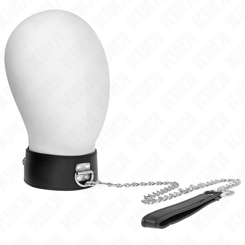 KINK - HALSKETTE MIT GÜRTEL 65 CM MIT BREITEM SCHWARZEN RIEMEN VERSTELLBAR 33,5-41 CM X 5 CM – BDSM-Zubehör Bild 2