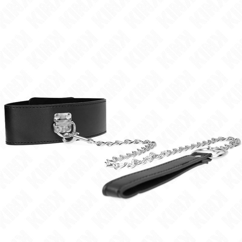 KINK - HALSKETTE MIT GÜRTEL 65 CM MIT BREITEM SCHWARZEN RIEMEN VERSTELLBAR 33,5-41 CM X 5 CM – BDSM-Zubehör Bild 5