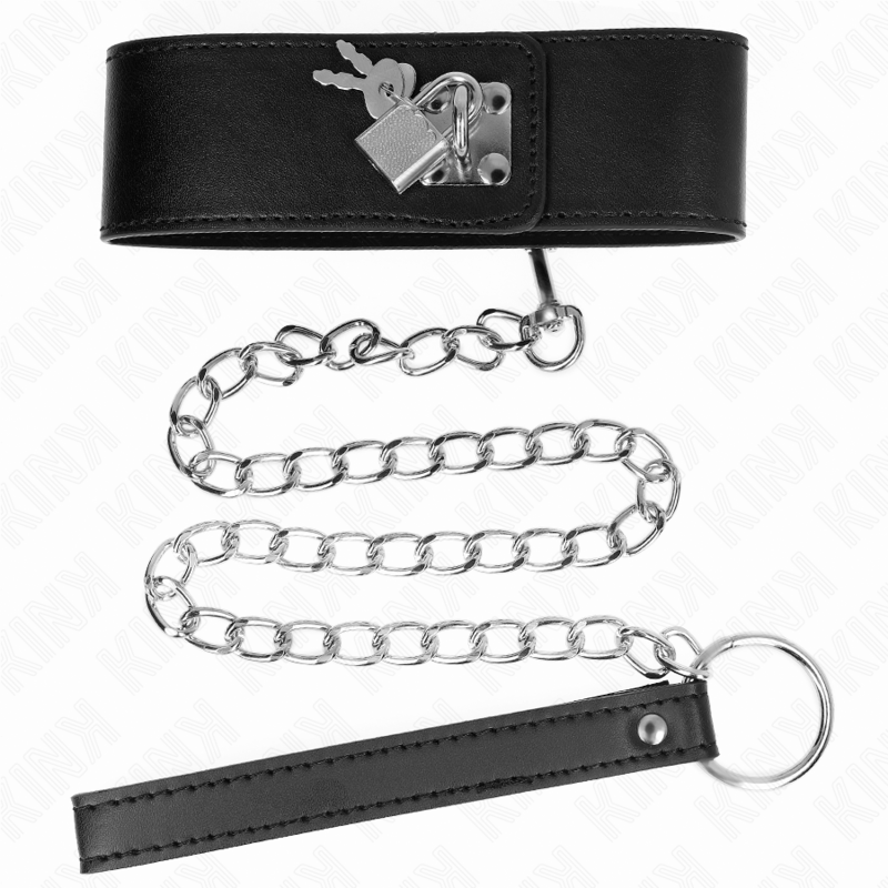 KINK - HALSKETTE MIT GÜRTEL 65 CM MIT BREITEM SCHWARZEN RIEMEN VERSTELLBAR 33,5-41 CM X 5 CM – BDSM-Zubehör Bild 7