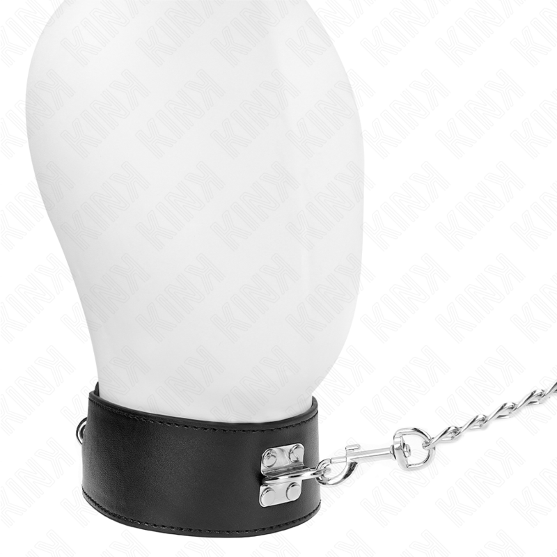 KINK - HALSKETTE MIT GÜRTEL 65 CM MIT BREITEM SCHWARZEN RIEMEN VERSTELLBAR 33,5-41 CM X 5 CM – BDSM-Zubehör Bild 4