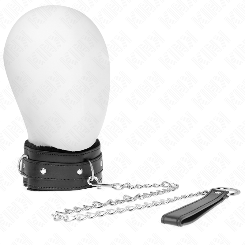 KINK Halsband mit Leine – Schwarz, verstellbar 36–42 cm | 65 cm Band 5,5 cm – BDSM-Zubehör Bild 1
