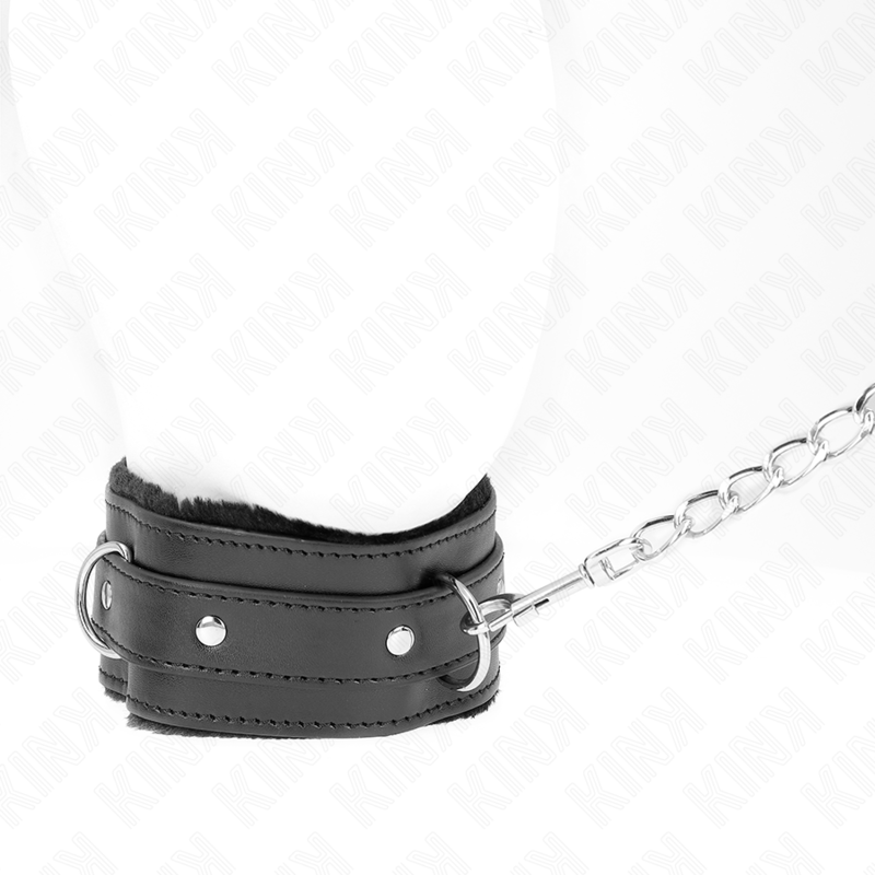 KINK Halsband mit Leine – Schwarz, verstellbar 36–42 cm | 65 cm Band 5,5 cm – BDSM-Zubehör Bild 3