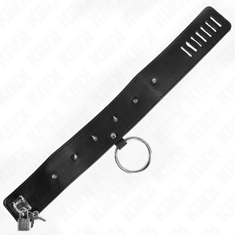 KINK Halskette 65 cm mit Leine & silbernen Nieten Modell 2 – Verstellbar 36–43 cm | Secret Pulse Produktansicht und Details