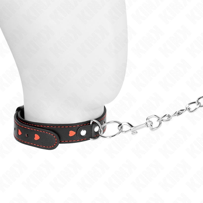 KINK Halskette mit Herzdetails & Band – 65 cm | Verstellbares Statement 52,5 x 2,5 cm Produktansicht und Details