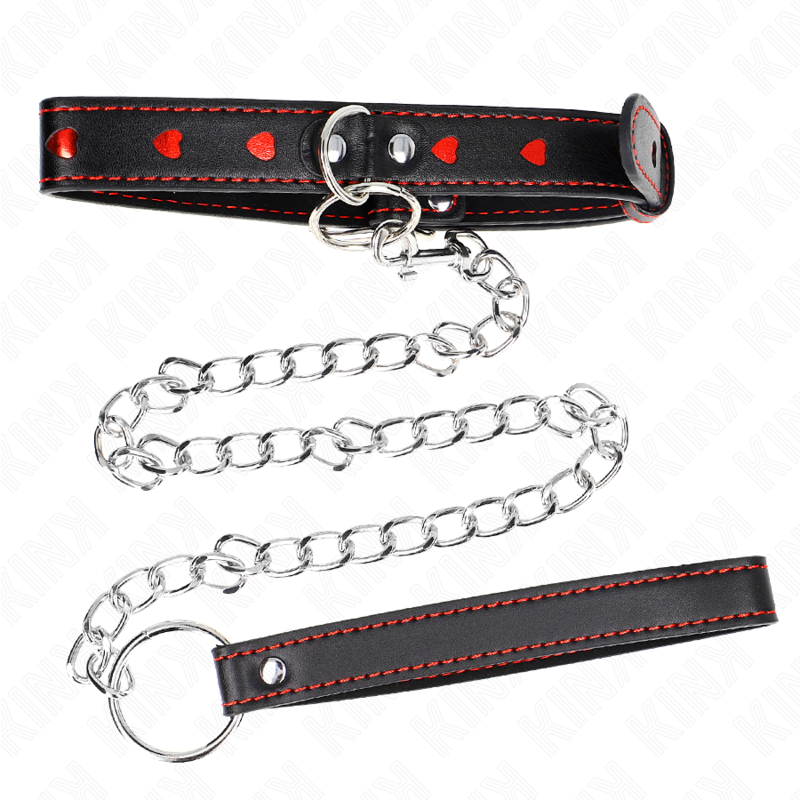 KINK Halskette mit Herzdetails & Band – 65 cm | Verstellbares Statement 52,5 x 2,5 cm für sinnliche und diskrete Momente