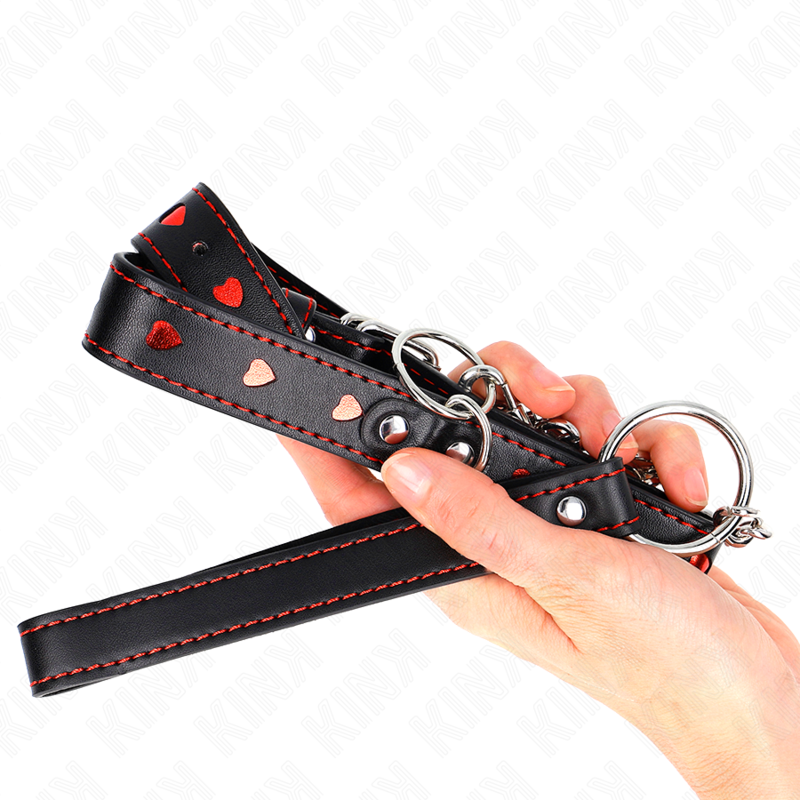 KINK Halskette mit Herzdetails & Band – 65 cm | Verstellbares Statement 52,5 x 2,5 cm hochwertiges Zubehör