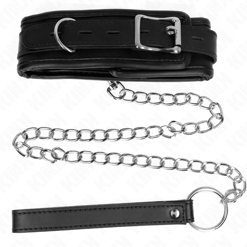KINK Halsband Basis Modell mit Leine – 65 cm | Breites Statement 53 x 6 cm für sinnliche und diskrete Momente