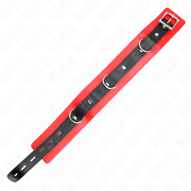 KINK Halsband mit Gürtel & Riemen – 65 cm Rot | Breite 4,5 cm BDSM-Zubehör diskret online kaufen