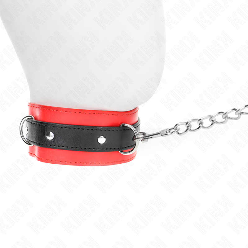 KINK Halsband mit Gürtel & Riemen – 65 cm Rot | Breite 4,5 cm Produktansicht und Details
